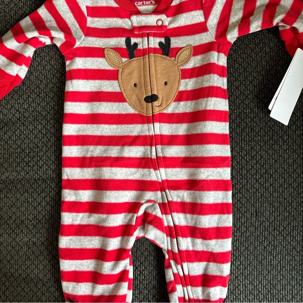 Carters 3 months baby  reindeer long sleeve footie